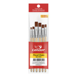 Kit Pincel Chato Condor Ref.5502 - 6 Pinceis