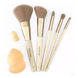 Kit Pincel Macrilan 5 Pincéis + 2 Esponjas Case Maquiagem