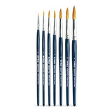 Kit Pincel Redondo Aquarela Guache Acrilica Oleo 7 Unidades