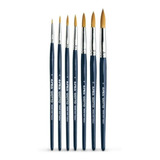 Kit Pincel Redondo Giotto Taklon Série 500 - 7 Pincéis