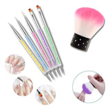 Kit Pincel Unha Em Gel Espanador De Pó E Pincel Boleadores