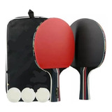 Kit Ping Pong 2 Raquete Tênis 3 Bolinha Bola Profissional