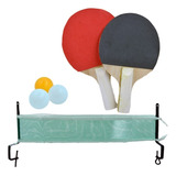 Kit Ping Pong 2 Raquete Tênis De Mesa 3 Bolinha Com Rede