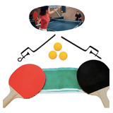 Kit Ping Pong 2 Raquetes 3 Bolas Rede Suporte Tênis De Mesa