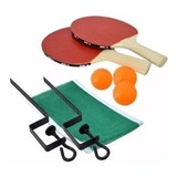 Kit Ping Pong 2 Raquetes 3 Bolas Suporte Rede Raquete Oferta