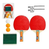 Kit Ping Pong C/ 2 Raquete 6 Bolinhas 1 Rede + Suporte Mesa