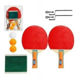 Kit Ping Pong C/ 2 Raquete 9 Bolinhas 1 Rede + Suporte Mesa