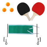 Kit Ping Pong Tênis De Mesa - 2 Raquetes + 3 Bolas + 1 Rede