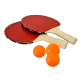 Kit Ping Pong Tênis Mesa Com 2 Raquetes E 3 Bolinhas