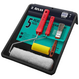 Kit Pintura Atlas 5 Peças Rolo Pincel Bandeja Garfo At1002