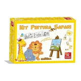 Kit Pintura Bichos Safari Com Mini Cavalete Paleta E Guache