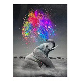 Kit Pintura De Diamante 5d Diy Art 50x70 Elefante Colorido