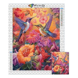 Kit Pintura Diamante 5d, Beija Flor Com Flores 30x40