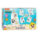 Kit Pintura Infantil Baby Shark Com Cavalete Tintas 0746 Nig