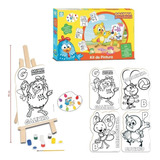 Kit Pintura Infantil Galinha Pintadinha Cavalete/tintas-nig