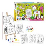 Kit Pintura Infantil Luciano Martins Com Cavalete - Nig