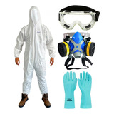 Kit Pintura Macacão Máscara 2 Filtros Óculos Luva Nitrilica