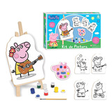 Kit Pintura Peppa Pig Cavalete Infantil