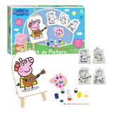 Kit Pintura Peppa Pig Cavalete Telas