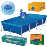 Kit  Piscina 3000 Litros Mor + Capa + Flutuador Químico