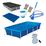 Kit Piscina 3000l aspirador flutuador bomba