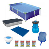 Kit Piscina 3700 L + Flutuador + Capa + Forro + Filtro 110v