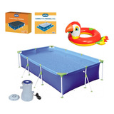 Kit Piscina 3700 Litros Capa Forro Filtro Boia Circular 110v