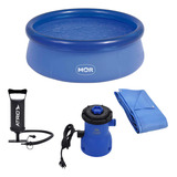 Kit Piscina 4600l + Bomba De Ar + Filtro 110v + Lona 4x4