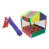 Kit Piscina De Bolinhas 1x1 + Escorregador Grande 4 Degraus