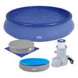 Kit Piscina Inflavel 12000 Litros + Capa + Forro + Filtro 3.