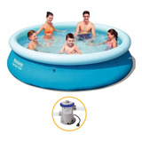 Kit Piscina Inflável 3700 Litros + Bomba Filtro - Bestway