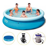 Kit Piscina Inflável Bestway 5.500 Litros Bomba, Capa...