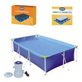 Kit Piscina Premium 3700 Litros Capa Forro E Filtro - Mor