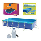 Kit Piscina Premium 7600 Litros Filtro Bomba Capa Forro Mor