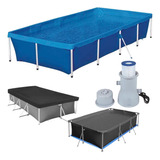 Kit Piscina Retangular 3000 L Com