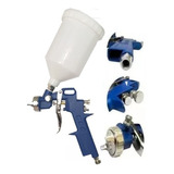 Kit Pistola De Pintura Hvlp Gravidade 600ml 3 Bicos Titanium