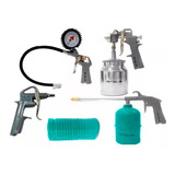 Kit Pistola Pintura Sucção Acessórios Mangueira 5 Peças