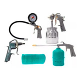 Kit Pistola Pintura Sucção Acessórios Mangueira 5 Peças