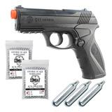 Kit Pistola Pressão Gas Wg C11 Polímero +3 Co2 + 600 Esferas