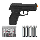 Kit Pistola Pressão Wg C11 Polímero +1500 Esferas +10 Co2