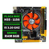 Kit Placa Mãe H55 1156 Com Processador Core I5 3.20ghz + Nfe