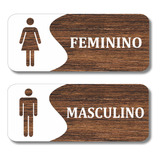 Kit Placa Sinalização Banheiro Feminino Masculino