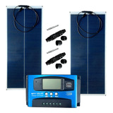 Kit Placa Solar 150w Caminhão Motorhome Fotovoltaico 2x 75w Cor Preto Voltagem De Circuito Aberto 2105v Voltagem Máxima Do Sistema 150v