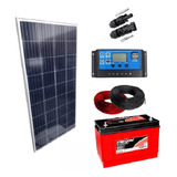 Kit Placa Solar 150w Controlador 10a Lcd Bateria 115ah Cabos