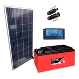 Kit Placa Solar 150w Controlador 30a Lcd Bateria 240ah