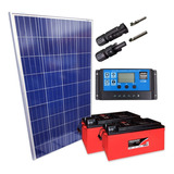 Kit Placa Solar 280w Controlador 20a Lcd Bateria 240ah