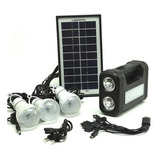 Kit Placa Solar 3 Lâmpadas Led Lanterna Carrega Celular Som
