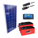 Kit Placa Solar 340w Controlador 20a Lcd Bateria 240ah