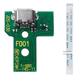 Kit Placa Usb Para Controle Ps4 Jds-030 + Cabo Flat 12 Vias