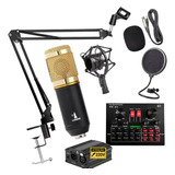 Kit Placa V8x Pro + Microfone Bm800 + Phantom Power 220v